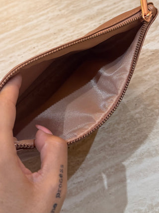 Large rose gold makeup pouch