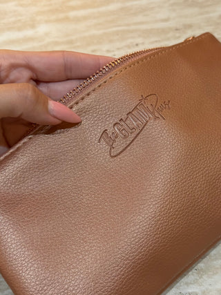 Small rose gold makeup pouch