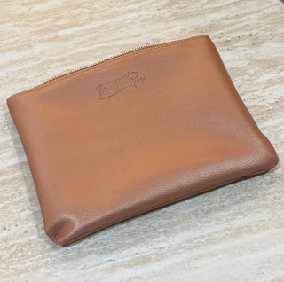 Large rose gold makeup pouch