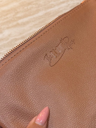 Large rose gold makeup pouch